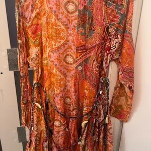 Zara Multicolor Paisley Long Sleeve Dress